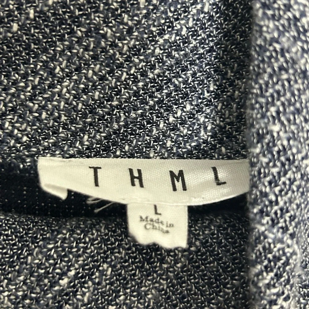 THML Striped Sweater Shift Dress In Blue/Black/White Size L